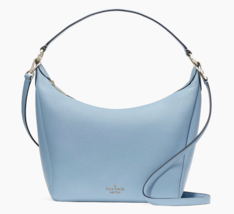 New Kate Spade Leila Hobo Shoulder Bag Pebble Leather Polished Blue - £103.23 GBP