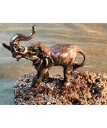 Vintage Artistic Small Metal Elephant Statue Art Sculpture Mounted on St... - $426.48 MXN