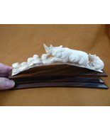 (rhino-18) Rhinoceros Rhino + baby of shed ANTLER figurine Bali detailed... - $149.37 CAD