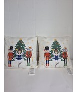 Nutcracker Christmas Reversible Pillow 16&quot; x 16” Outdoor Square 2 Count - $510.12 MXN