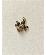Colorful Bee Insect Gold-tone Charm Pendant Rainbow Rhinestones ~ Green ... - $13.49 CAD
