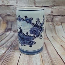 Delfts Blauw Stein Hand Painted Holland Blue And White 16 Oz Ceramic Windmill - £12.57 GBP