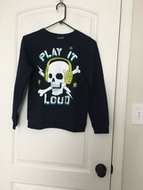 Joe Boxer Boys Skull Theme Sweatshirt Crew Neck &quot;PLAY IT LOUD&quot;  Size Large - $24.95