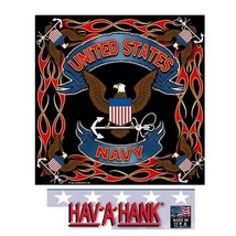 USA MADE US UNITED STATES NAVY Crest Flames BANDANA HEAD WRAP HANKY Scar... - $8.99