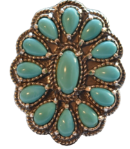 NEW&quot;Rare Carolyn Pollack Relios Sterling Silver AW Turquoise Cluster Ring Size 7 - £104.96 GBP