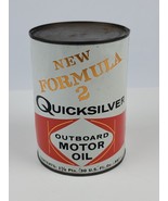 Vintage Quicksilver Outboard Motor Oil 1 Quart Metal can FULL  Fond Du L... - £22.36 GBP