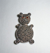 Teddy Bear Sterling Silver and Marcasite Brooch Pin &amp; Pendant 925 - £11.86 GBP