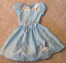  Girls Size 4/5 Powder Blue Cinderella Party Dress Silver Sequinsh - £10.89 GBP