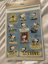 NEW Vintage Hallmark Peanuts Snoopy Stickers with Blue Background - 8 Sh... - $6.93