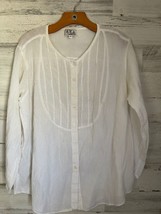 A.K.A Los Angeles Blouse Women&#39;s Medium White Tunic Peasant Long Sleeve - £14.93 GBP