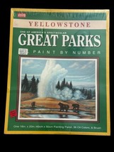 Craft House Great Parks Paint By Number Kit Yellowstone 16&quot;×20&quot; 1996 Vtg 12854 - £18.14 GBP