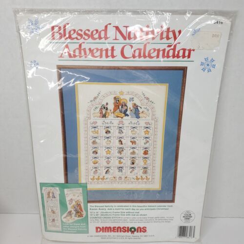 Primary image for Dimensions Christmas "Blessed Nativity Advent Calendar" X-Stitch Kit 12x16" 1991
