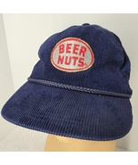 Vintage Beer Nuts Blue Rope Corduroy Strap Back Trucker Hat Cap - $38.60