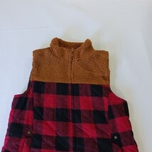 Maurices RN#51783 Women's M Brown/Red/Black Full Zip Flannel Buffalo Plaid Vest image 12