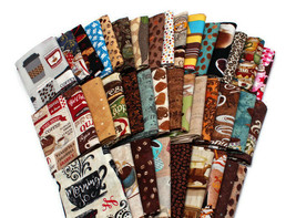 10 Fat Quarters - Coffee Beans Shop Cafe Mocha Espresso Latte Fabric M226.07 - £31.45 GBP