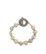 Sterling Silver Heavy ETCHED FLOWERS Southwestern Disc Toggle Bracelet - $3,744.54 MXN