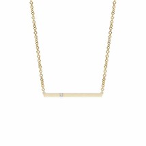 ANGARA Natural Diamond Bar Pendant Necklace in 14K Gold (Grade-HSI2, 0.02 Ctw) - £319.21 GBP