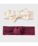 Cat &amp; Jack Girls 2 Piece Toddler Baby Soft Headwrap Set Ivory &amp; Burgundy... - $11.99