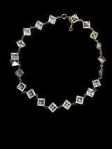 Antique Edwardian Collar Necklace Square Cut Clear Stones Open Back c1900 - $222.70