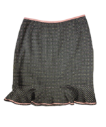 Harolds Womens Straight Skirt Polka Dot Flutter Hem Pink Trim Tweed Plaz... - £25.24 GBP