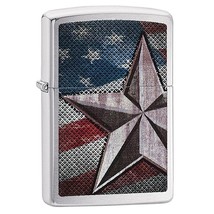 Zippo Windproof Lighter American Flag Retro Star Lighter - $48.93