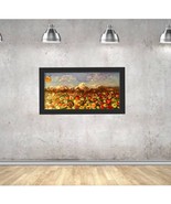 Panoramic floral landscape ,original oil painting, abstract sea of flowe... - £157.12 GBP
