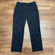 Laundry Shelli Segal Black Jacquard Embroidered Cropped Ankle Pants Wome... - $29.70