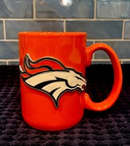 Denver BRONCOS Sculpted High Relief 14oz Coffee Mug Cup NFL Orange Editi... - $17.84