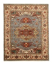 EORC SHT38BL8X10 Hand-Knotted Wool Serapi Rug, 8' x 10', Blue - $1,603.75