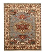 EORC SHT38BL8X10 Hand-Knotted Wool Serapi Rug, 8&#39; x 10&#39;, Blue - $1,603.75