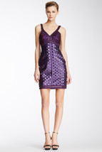 New Womens 6 NWT Sue Wong $539 Dress Dark Purple Beads Short Sequins Party Cocta - £425.28 GBP