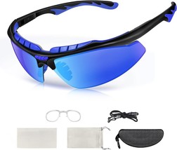 Polarized Cycling Glasses, Sports Sunglasses, Outdoor Sunglasses (Blue) - £14.63 GBP