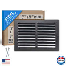 Handua Steel Return Air Grille 12x8 Duct Cover Black HVAC Cold Air Intak... - $36.69