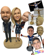 Personalized Bobblehead Beautiful Family Of Three With Son In Lap Of Mother - Pa - £186.47 GBP