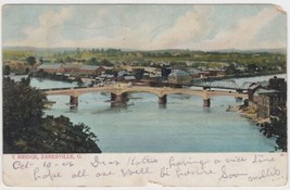 Zanesville OH Ohio Postcard 1906 Y Bridge Undivided Neodesha Kansas - £2.35 GBP