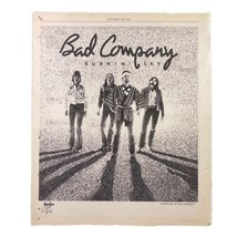 Bad Company Burnin Sky Print Ad Rolling Stone 1977 Vintage Music Rock Mag 11x14 - £19.09 GBP