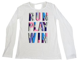 Ideology Big Girls Run Play Win Graphic-Print T-Shirt Bright White Large 14 - $19.00