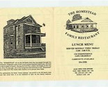 The Homestead Family Restaurant Menu Cape Girardeau Missouri  - £14.28 GBP