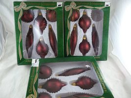 Silvestri Classic European Designed Glass Ornaments Lot of 17 Burgundy 5 Ball Sh - £27.73 GBP