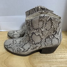 Rampage Ankle Boots with Snake Print - Size 6.5M Side Zip Closure - $23.28