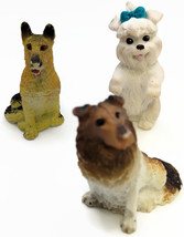 3 Dogs Mini Figures Toys Shepard, Collie - £5.53 GBP