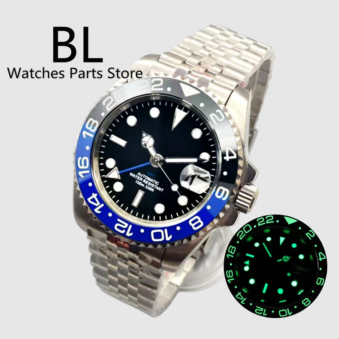 40mm GMT Men Mechanical Wristwatch NH34 Watch Sapphire Glass Luminous Ce... - $192.09