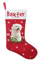 Bichon Frise Christmas Stocking, Personalized Bichon Frise Stocking - £29.93 GBP