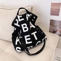 Large Capacity Letter Canvas Shoulder Bags for Women Totes 2022 Summer Fashion C - £30.92 GBP
