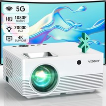 Projector With 5G Wifi And Bluetooth, 20000L 600Ansi Full Hd Native 1080... - £189.09 GBP