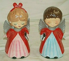 Kissing Angels First Kiss Ceramic Hand Painted Choir Kids Red Christmas Boy Girl - £23.22 GBP