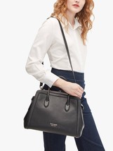 NWB Kate Spade Knott Large Satchel Black Pebbled Leather PXR00399 Gift Bag FS - £161.42 GBP