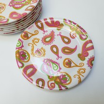 Lolita Dessert Plates (9) What is Your Moment Paisley Design Pink Multi-... - $17.77