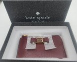 Kate Spade Morgan Card Holder Bow Embellished Saffiano Leather Zip Autum... - $64.35