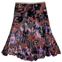 ETRO Milano Vintage Floral Velvet Silk Blend Skirt Size 40 Made in Italy - £94.81 GBP